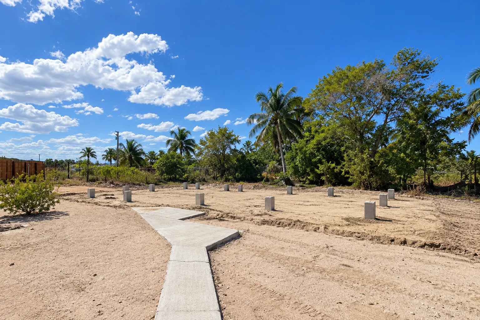 Cleared pad after a mobile home removal in south Miami-Dade
