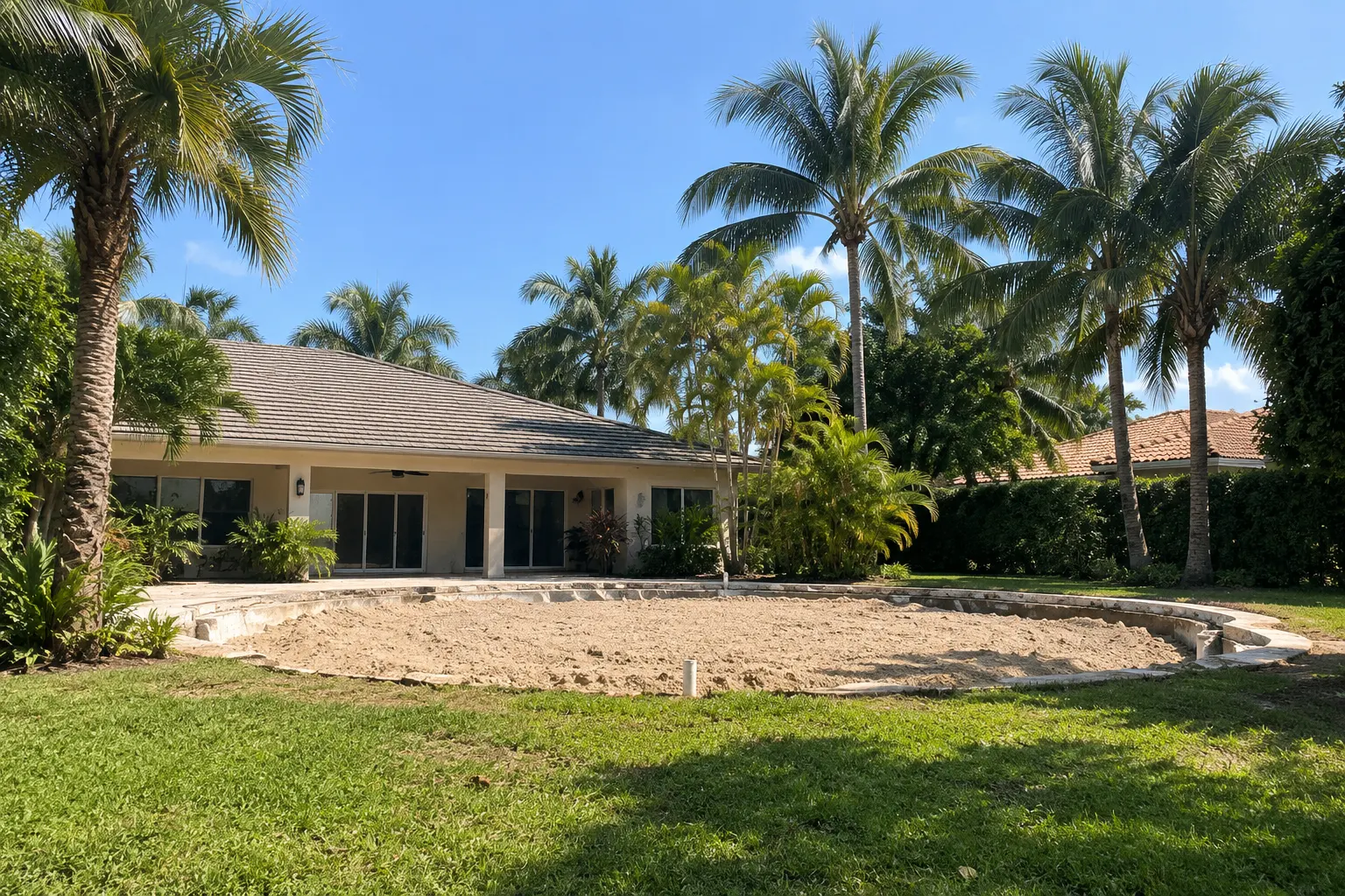 Old pool being filled in a Kendall backyard